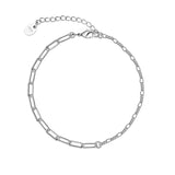 925 Sterling Silver Ankle Bracelet Paperclip Anklets for Women Beach Jewelry