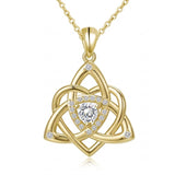 14K Gold Plated Celtic Knot Pendant Necklace Irish Jewelry Gift for Her