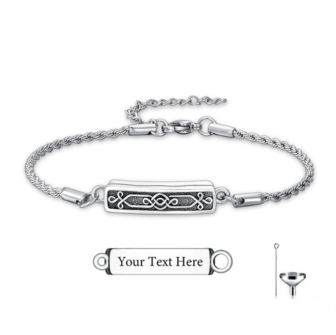 Sterling Silver Bee Celtic Knot Hummingbird Rose Sunflower Bar Urn Bracelet for Ashes
