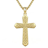 10K 14K 18K Gold Cross Pendant Necklace Religious Jewelry Gifts for Men and Women