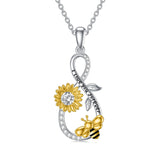 Personalized You are My Sunshine Necklace 10K/14K/18K Gold Sunflower Necklace for Women Heart Infinity Necklace Pendant Jewelry