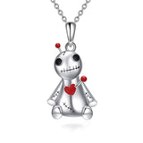 odoo Necklace Sterling Silver Witch Voodoo/Evil Bunny Pendant Gothic Jewelry Gifts for Women Girls