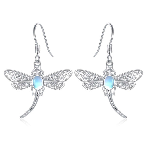 Sterling Silver Dragonfly Drop Earrings