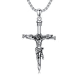 Sterling Silver Wooden Cross Pendant Necklace