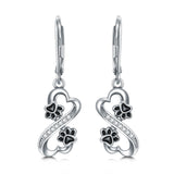 Infinity Paw Print Earrings 925 Sterling Silve rDangle Earrings Animal Jewelry Gifts for Women Animal Lovers