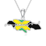 Sterling Silver Jamaica America Texas Africa Map Pendant Necklace Country Map Chain Jewelry Gifts