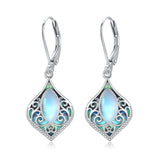 925 Sterling Silver Teardrop Bohemian Irish Celtic Drop Dangle Earrings Abalone Shell Filigree Jewelry Gifts For Women