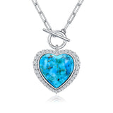 Sterling SilverTurquoise Red Coral Lapis Lazuli Malachite Paperclip Chain Necklace