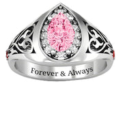 Sterling Silver Personalized Engraved Aphrodite Ring