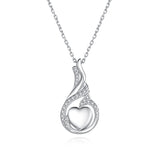Sterling Silver Heart Shape Tear Dangle Urn Necklace for Ashes