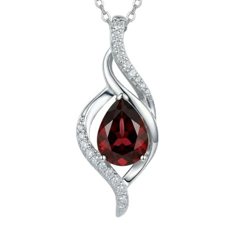 14K Gold Plated 12 Month Birthstone Infinity Twisted Pendant Necklace Mother's Day Christmas Anniversary Birthday Gift