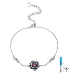 Rose Urn Bracelet 925 Sterling Silver Flower Cremation Urn Bracelet for Ashes Memorial Jewelry Gift for Women