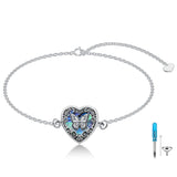 Sterling Silver Heart Urn Bracelet for Ashes Memorial Keepsake Jewelry Gifts for Women