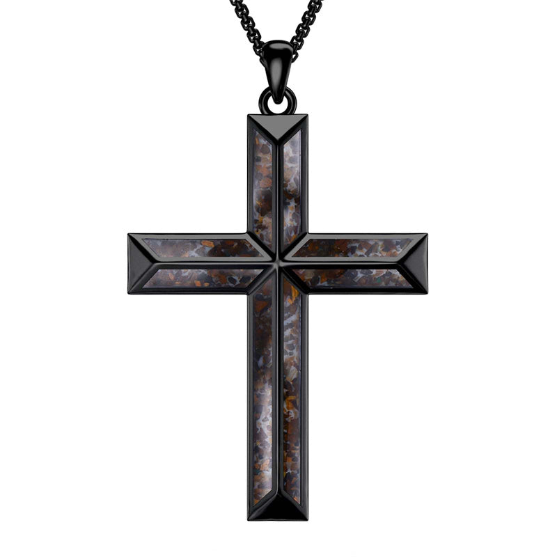 Sterling Silver Cross Religious Necklace for Men