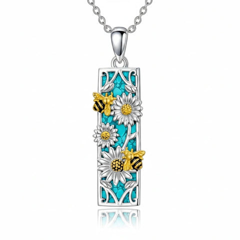 Sterling Silver Abalone Shell Bar Cardinal Bee Butterfly Hummingbird Dragonfly Phoenix Pendant Necklace for Women