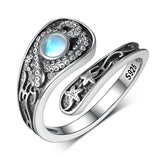 Sterling Silver Adjustable Dragon Moth Octopus Shark Stingray Sea Turtle Spoon Ring