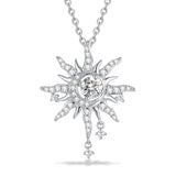 Sterling Silver Birthstone Sun Moon Pendant Necklace for Women