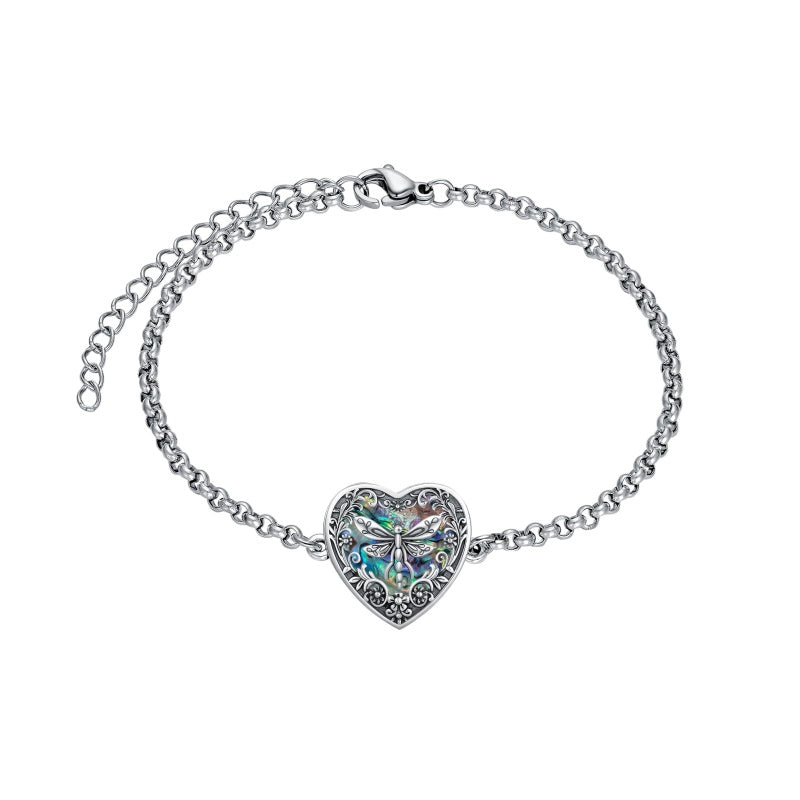 Sterling Silver Heart Urn Bracelet for Ashes Memorial Keepsake Jewelry Gifts for Women