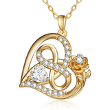 Sterling Silver Birthstone Rose Necklace for Women