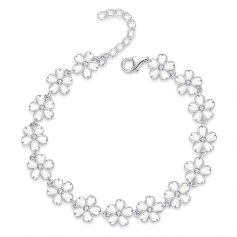 Sterling Silver Daisy Flower Bracelet