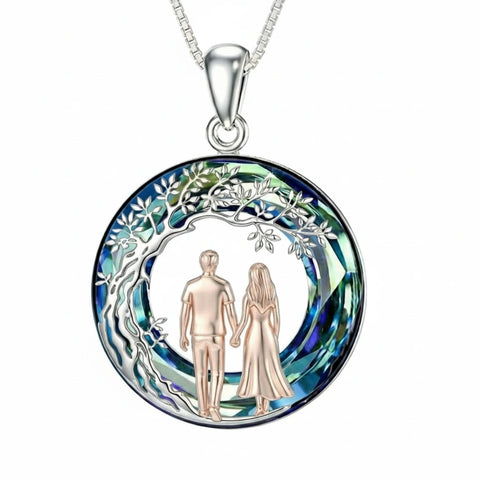 Sterling Silver  Crystal Tree of Life Mother Daughter Father Daughter Sisters Friends Pendant Necklace for Women