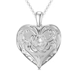 10K 14K 18K Gold Heart Personalized Photo Sunflower Pendant Necklace