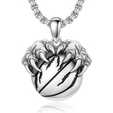 Sterling Silver Bear Claw Basketball Baseball Football Sports Pendant Necklace for Men