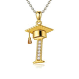 Initial  Graduation 14K Gold Plated Inspiring Grad Pendant Necklace Graduations Jewelry Gifts