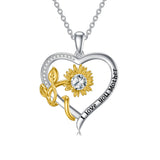 Personalized You are My Sunshine Necklace 10K/14K/18K Gold Sunflower Necklace for Women Heart Infinity Necklace Pendant Jewelry