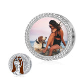 Personalized Dog Breed Photo Charms Bead for Bracelet Enamel Puppy Charm Sterling Silver Customized Picture Charm Bead for Women