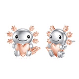 Axolotl Earrings Sterling Silver Animal Stud Earrings Cute Animal Jewelry Gifts for Women Girls
