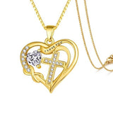 14K Gold Plated Heart Birthstone Infinity Cross Butterfly Necklace for Women