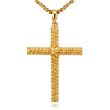 14K Plated Gold Cross Pendant Crucifix Necklace Christian Jewelry Baptism Religious Faith