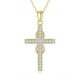 14K Gold Plated Cross Necklace for Women