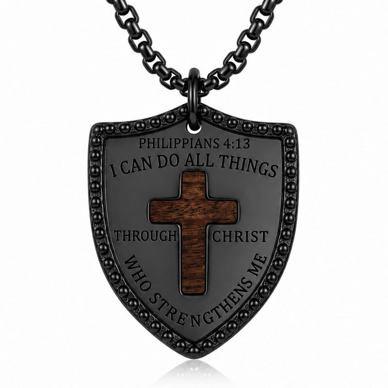 14K Gold Plated Wooden Pendant Necklace Beliefs jewelry