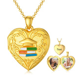 10K 14K 18K  Gold Personalized Photo Graduation Pendant Necklace