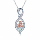 Sterling Silver 12 Month Birthstone Infinity Heart Animal Pendant Necklace Christmas Birthday Jewelry Gift