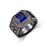 Sterling Silver Personalized Colorful Class High School  Graduation University College Ring for Men