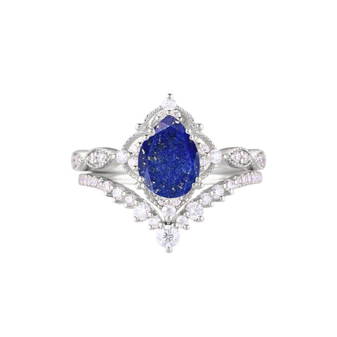 Sterling Silver 10K 14K 18K Gold Pear Shaped Gemstone Engagement Ring