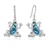 Sterling Silver Abalone Shell Hummingbird Owl Sea Turtle Cat Frog Horse Seahorse Dangle Earrings  Gifts for Christmas
