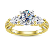 Sterling Silver 3 Stone 3CT/5CT Moissanite Engagement Ring Promise Anniversary Ring for Women