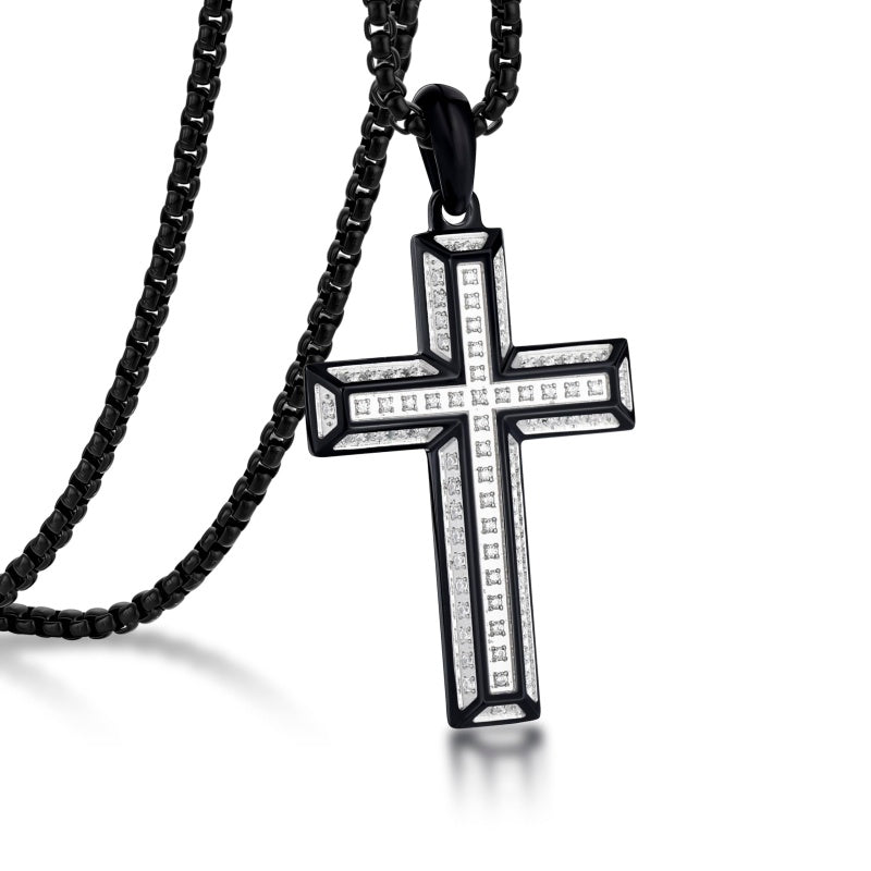 14K Gold Plated Cubic Zirconia Cross Necklace