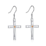 Mustard Seed Cross Earrings 925 Sterling Silver Cross Dangle Drop Earring Gifts for Women