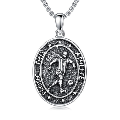 Sterling Silver Baseball Soccer Hockey Football Basketball Taekwondo Tennis Golf Runner Pendant Necklace