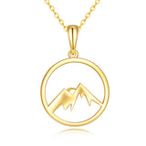 14K Gold Mountain Jewelry Pendant Solid Gold Gifts for Women Girls