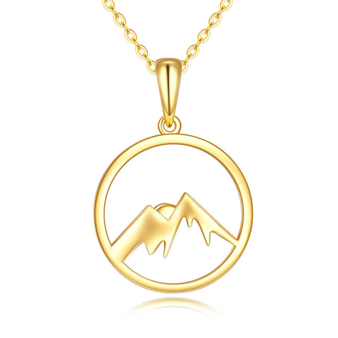 14K Gold Mountain Pendant Necklace