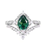 Sterling Silver 10K 14K 18K Gold Pear Shaped Gemstone Engagement Ring