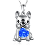 Dog Necklace for Women 925 Sterling Silver French Bulldog Necklace Pug Frenchie Gifts for Daughter Granddaughter Girls Women