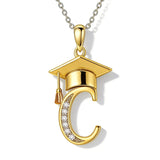 Initial  Graduation 14K Gold Plated Inspiring Grad Pendant Necklace Graduations Jewelry Gifts