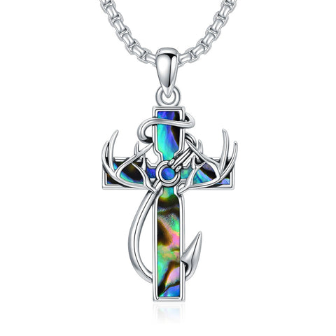 Sterling Silver Cross Pendant Necklace for Men